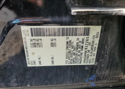 2013 Nissan Maxima S из США, поврежденный, VIN 1N4AA5AP4DC817265